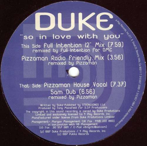 Cover Duke - So In Love With You (12) Schallplatten Ankauf