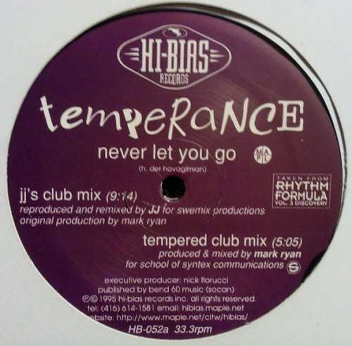 Cover Temperance - Never Let You Go (12, Maxi) Schallplatten Ankauf