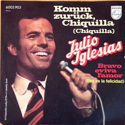 Cover Julio Iglesias - Komm zurück, Chiquilla (7, Single) Schallplatten Ankauf