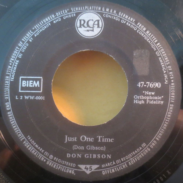 Cover Don Gibson - Just One Time (7, Single, Mono) Schallplatten Ankauf