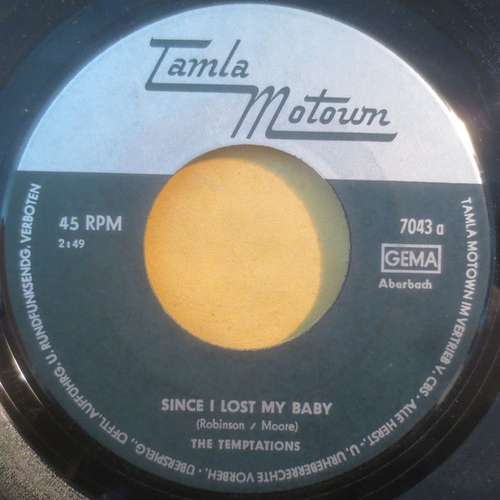 Cover The Temptations - Since I Lost My Baby / You've Got To Earn It (7, Single) Schallplatten Ankauf