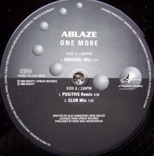 Cover Ablaze* - One More (12) Schallplatten Ankauf