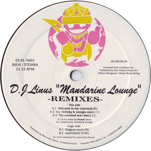 Cover D.J.Linus* - Mandarine Lounge (Remixes) (12) Schallplatten Ankauf