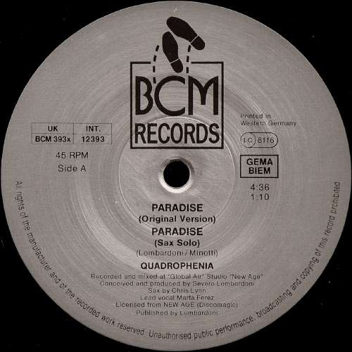 Bild Quadrophenia - Paradise (12, Maxi) Schallplatten Ankauf
