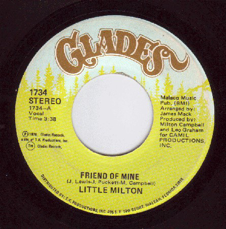 Cover Little Milton - Friend Of Mine (7, Single) Schallplatten Ankauf