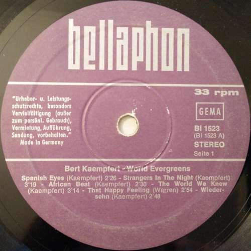 Cover Bert Kaempfert - World Evergreens (LP, Comp) Schallplatten Ankauf