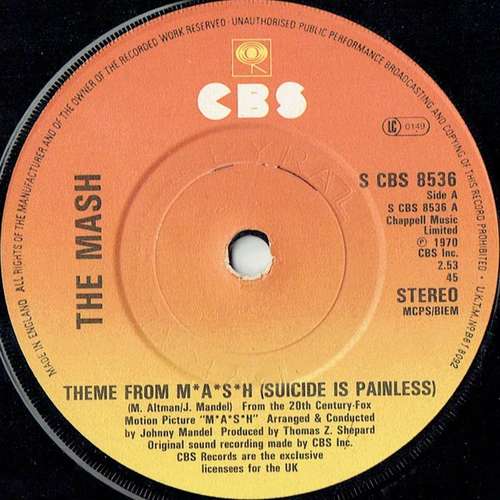 Cover The Mash - Theme From M*A*S*H (Suicide Is Painless) (7, Single, RE) Schallplatten Ankauf