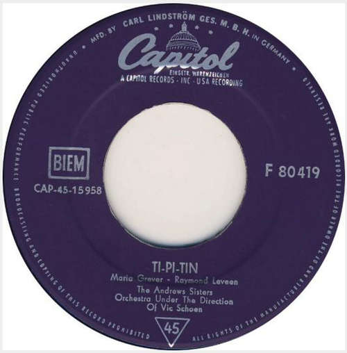 Bild The Andrews Sisters - Ti-Pi-Tin / Begin The Beguine (7) Schallplatten Ankauf