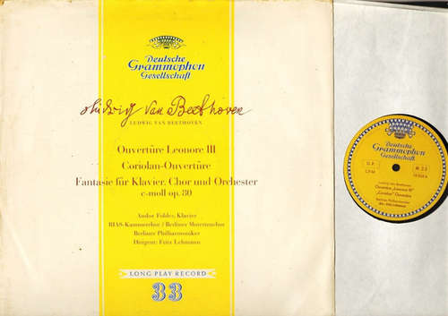 Cover Ludwig van Beethoven - Ouverture Leonore Iii. Corolian - Ouverture Op.62/Fantasie C-moll Für Chor Und Orchester Op.80 (LP, Mono) Schallplatten Ankauf