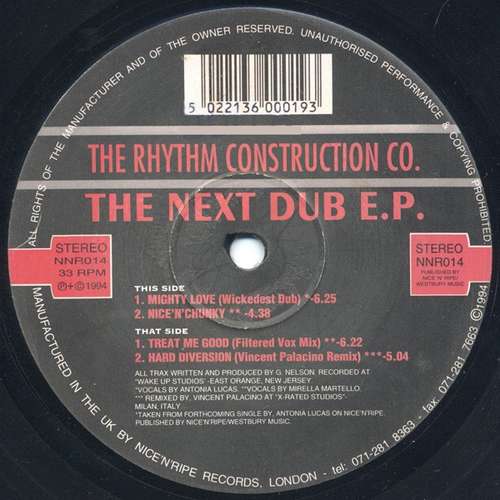 Cover The Rhythm Construction Co. - The Next Dub E.P. (12, EP) Schallplatten Ankauf
