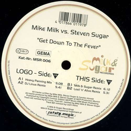 Cover Mike Milk Vs. Steven Sugar* - Get Down To The Fever (12) Schallplatten Ankauf
