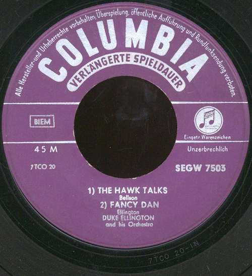 Cover Duke Ellington And His Orchestra - The Hawk Talks (7, EP) Schallplatten Ankauf