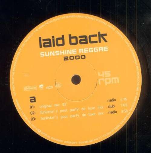Cover Laid Back - Sunshine Reggae 2000 (12) Schallplatten Ankauf