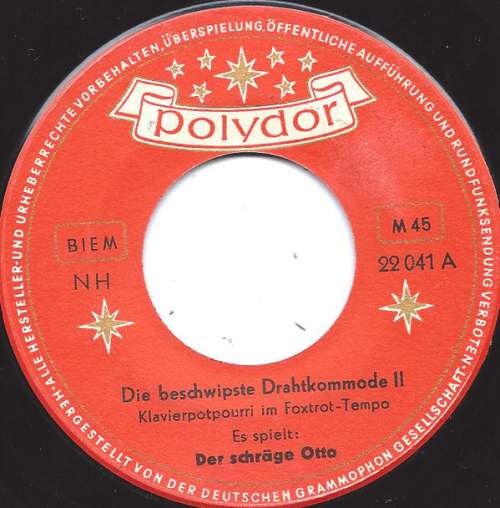 Cover Der Schräge Otto - Die Beschwipste Drahtkommode II (7, Single, Red) Schallplatten Ankauf