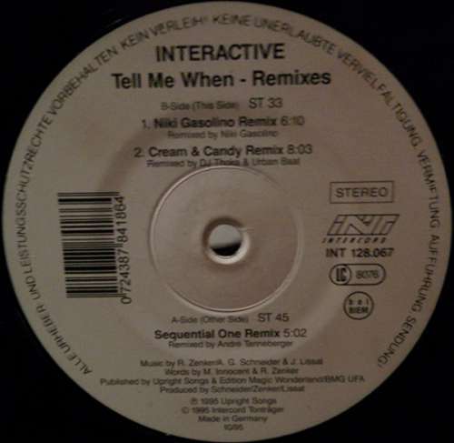 Cover Interactive - Tell Me When (Remixes) (12) Schallplatten Ankauf