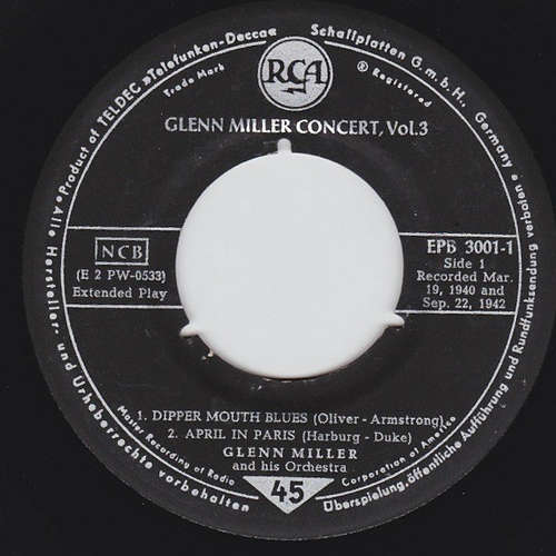 Cover Glenn Miller And His Orchestra - Glenn Miller Concert, Vol.3 (7, EP) Schallplatten Ankauf