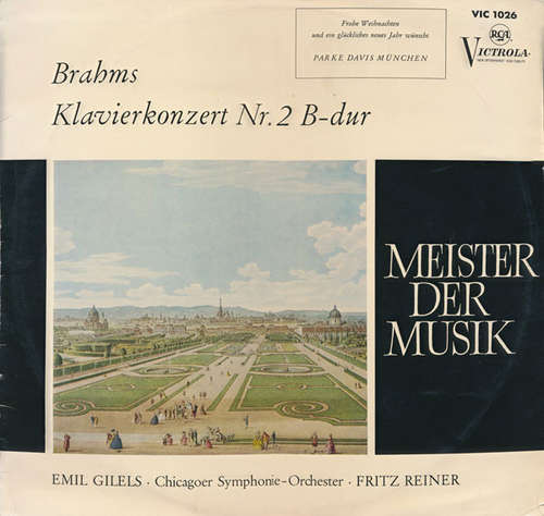 Cover Brahms* - Gilels*, Chicagoer Symphonie-Orchester*, Reiner* - Klavierkonzert Nr. 2 B-dur (LP, Album) Schallplatten Ankauf