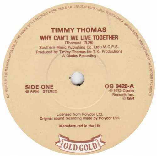 Cover Timmy Thomas / Dobie Gray - Why Can't We Live Together / Drift Away (7) Schallplatten Ankauf