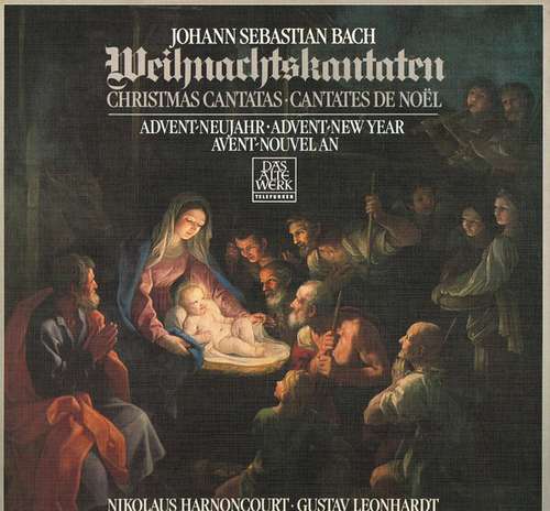 Cover Johann Sebastian Bach – Nikolaus Harnoncourt ∙ Gustav Leonhardt - Weihnachtskantaten (Advent ∙ Neujahr) = Christmas Cantatas (Advent ∙ New Year) = Cantates De Noël (Avent ∙ Nouvel An) (5xLP + Box) Schallplatten Ankauf