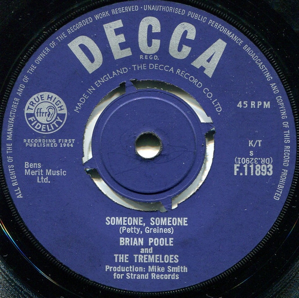 Cover Brian Poole And The Tremeloes* - Someone, Someone (7, Single) Schallplatten Ankauf