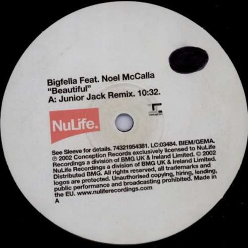 Cover Bigfella Feat. Noel McCalla - Beautiful (Junior Jack Mixes) (12) Schallplatten Ankauf