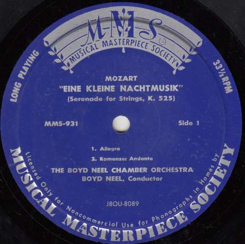 Cover Mozart*, The Boyd Neel Chamber Orchestra, Boyd Neel - Eine Kleine Nachtmusik (Serenade For Strings, K. 525) (7, Mono) Schallplatten Ankauf