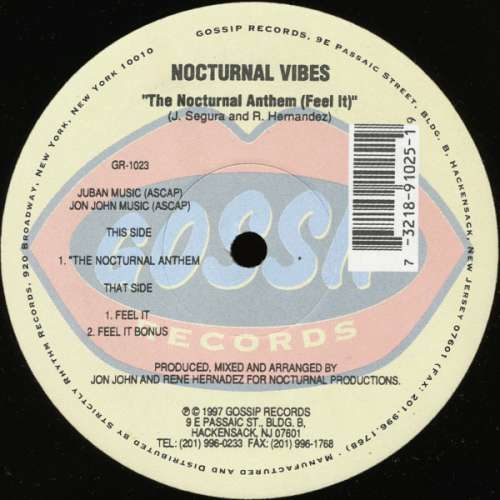 Cover Nocturnal Vibes - The Nocturnal Anthem (Feel It) (12) Schallplatten Ankauf