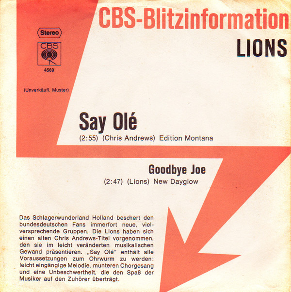 Cover Lions (6) - Say Olé (7, Single, Promo) Schallplatten Ankauf