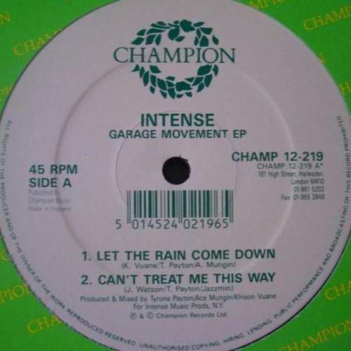 Cover Intense (2) - Garage Movement EP (12, EP) Schallplatten Ankauf