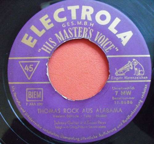 Cover Johnny Guitar (11) U.D. Texas Boys (3) - Oklahoma-Tom / Thomas Rock Aus Alabama (7, Single, RP) Schallplatten Ankauf