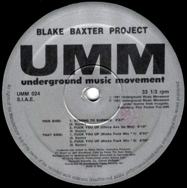 Cover Blake Baxter - Strong To Survive / Fuck You Up (12) Schallplatten Ankauf