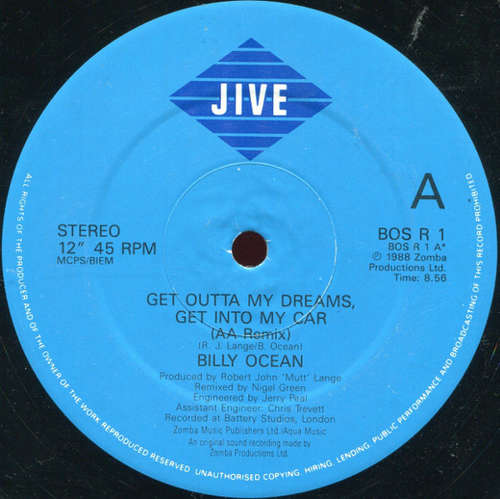 Cover Billy Ocean - Get Outta My Dreams, Get Into My Car (12, Com) Schallplatten Ankauf