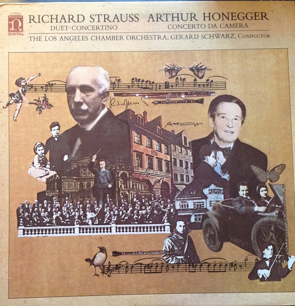 Cover Richard Strauss, Arthur Honegger, The Los Angeles Chamber Orchestra, Gerard Schwarz - Duet-Concertino / Concerto Da Camera (LP) Schallplatten Ankauf