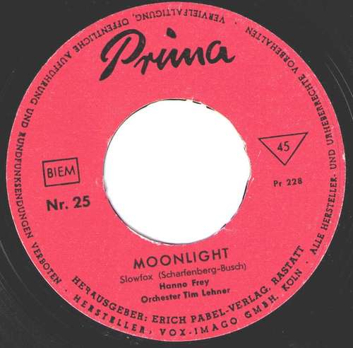 Cover Hanno Frey, Orchester Tim Lehner - Moonlight (Flexi, 7, S/Sided, Single) Schallplatten Ankauf