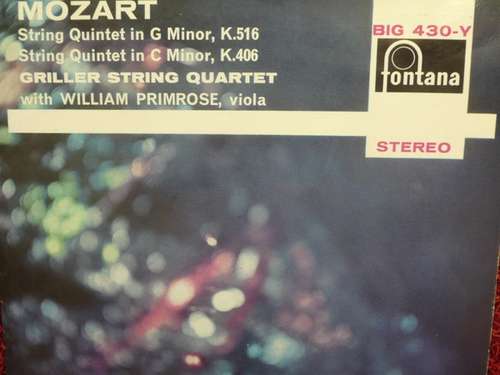 Cover Mozart*, Griller String Quartet* With William Primrose - String Quintet In G Minor, K.516 / String Quintet In C Minor, K.406 (LP, RE) Schallplatten Ankauf