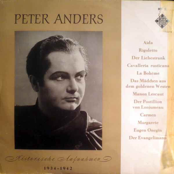 Cover Peter Anders (2) - Historische Aufnahmen 1934 - 1942 (LP, Comp, Mono) Schallplatten Ankauf