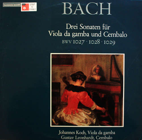 Cover Bach* - Johannes Koch, Gustav Leonhardt - Drei Sonaten Für Viola Da Gamba Und Cembalo BWV 1027 · 1028 · 1029 (LP, Album) Schallplatten Ankauf