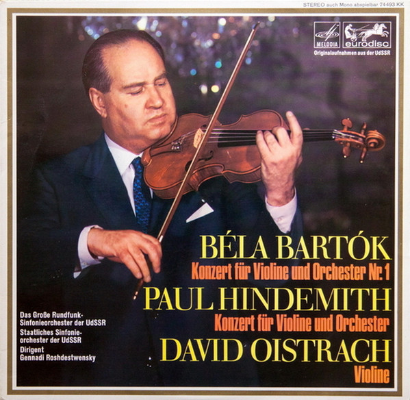 Cover Bartok*, Hindemith*, David Oistrach - Konzert Für Violine Und Orchester Nr. 1 / Konzert Für Violine Und Orchester (LP) Schallplatten Ankauf