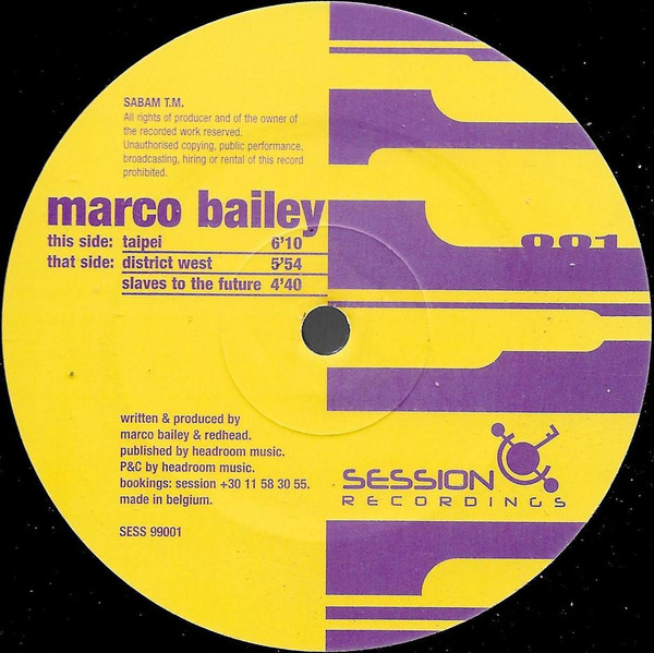 Cover Marco Bailey - Taipei (12) Schallplatten Ankauf