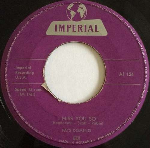 Bild Fats Domino - I Miss You So (7, Single) Schallplatten Ankauf