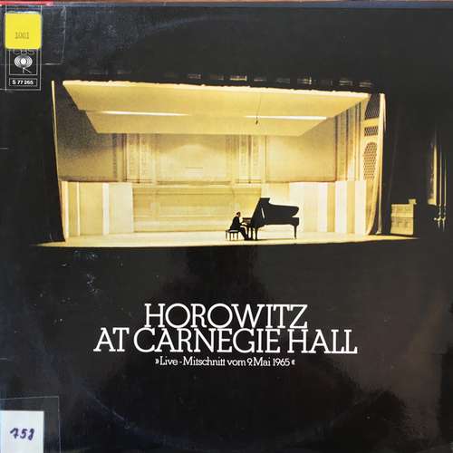 Cover Horowitz* - Horowitz At Carnegie Hall Live-Mitschnitt Vom 9. Mai 1965 (2xLP, Gat) Schallplatten Ankauf