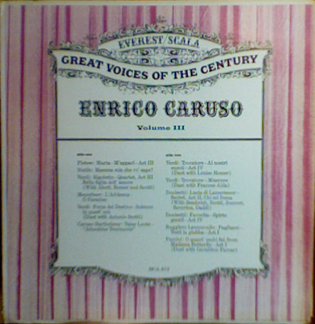 Cover Enrico Caruso - Great Voices Of The Century - Volume III (LP, Comp) Schallplatten Ankauf