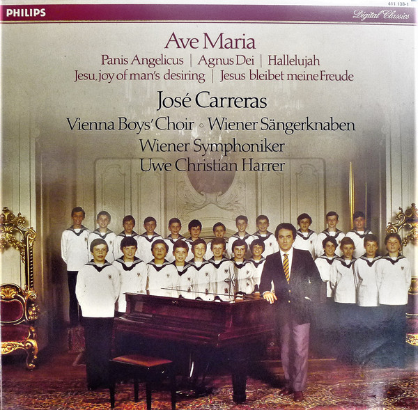 Cover José Carreras, Die Wiener Sängerknaben, Wiener Symphoniker, Uwe Christian Harrer - Ave Maria (LP) Schallplatten Ankauf