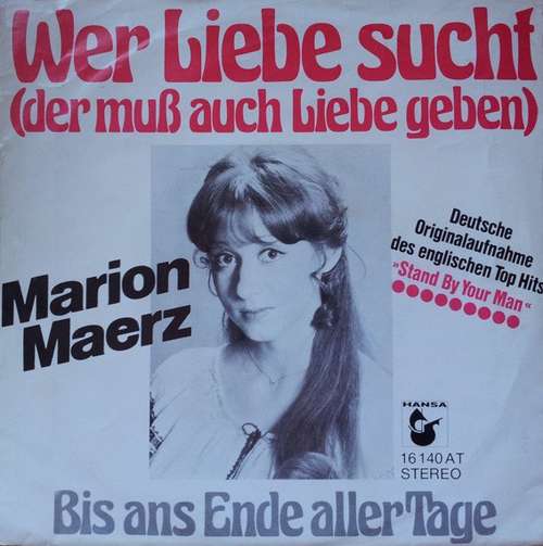 Cover Marion Maerz -  Wer Liebe Sucht... / Bis Ans Ende aller Tage (7, Single) Schallplatten Ankauf