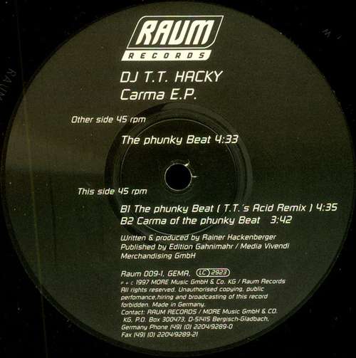 Cover DJ T.T. Hacky - Carma E.P. (12, Maxi) Schallplatten Ankauf