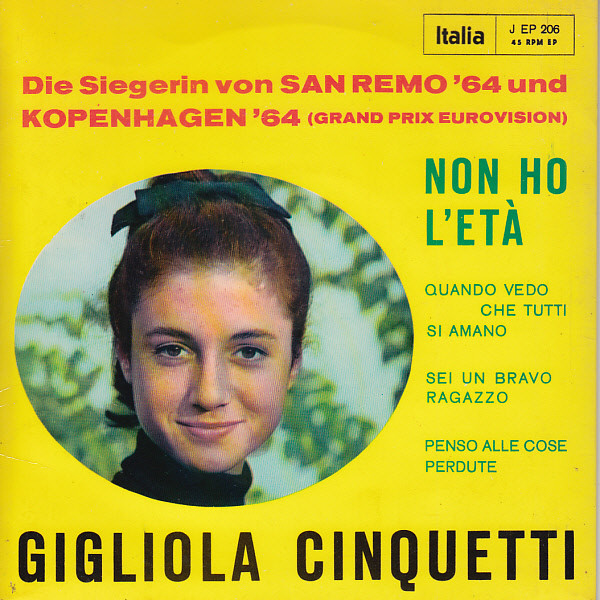 Cover Gigliola Cinquetti - Non Ho L'età (7, EP) Schallplatten Ankauf