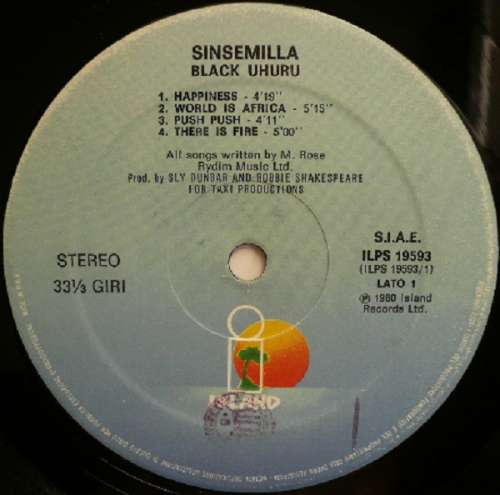 Cover Black Uhuru - Sinsemilla (LP, Album) Schallplatten Ankauf
