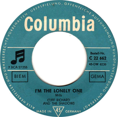 Cover Cliff Richard & The Shadows - I'm The Lonely One (7, Single) Schallplatten Ankauf