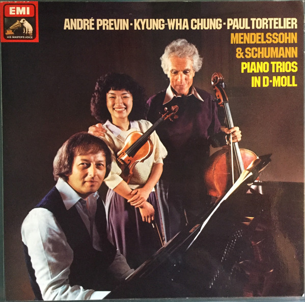 Cover Mendelssohn* & Schumann* : André Previn - Kyung-Wha Chung - Paul Tortelier - Piano Trios In D-moll (LP) Schallplatten Ankauf