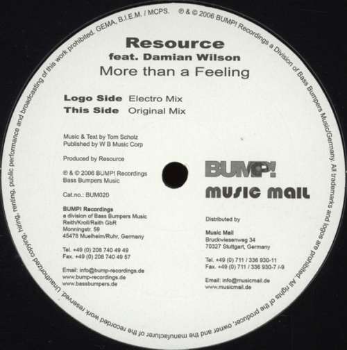 Cover Resource (2) Feat. Damian Wilson - More Than A Feeling (12) Schallplatten Ankauf